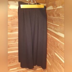 Vintage 70s Black Heavy Wool Boot Length Skirt